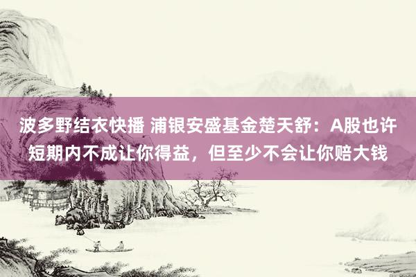 波多野结衣快播 浦银安盛基金楚天舒：A股也许短期内不成让你得益，但至少不会让你赔大钱